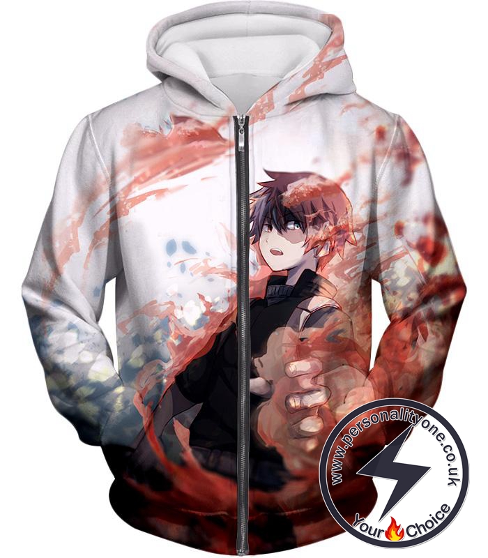 My Hero Academia Ice and Fire Shoto Todoroki Action Zip Up Hoodie